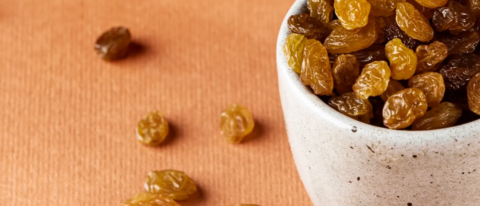 A bowl of sun-dried golden raisins from the Menids orchards